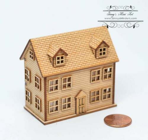 Kit 1:144 Laser Cut Colonial Dollhouse Kit (Engraved)DIY dollhouse/DIY Dollhouse HS001