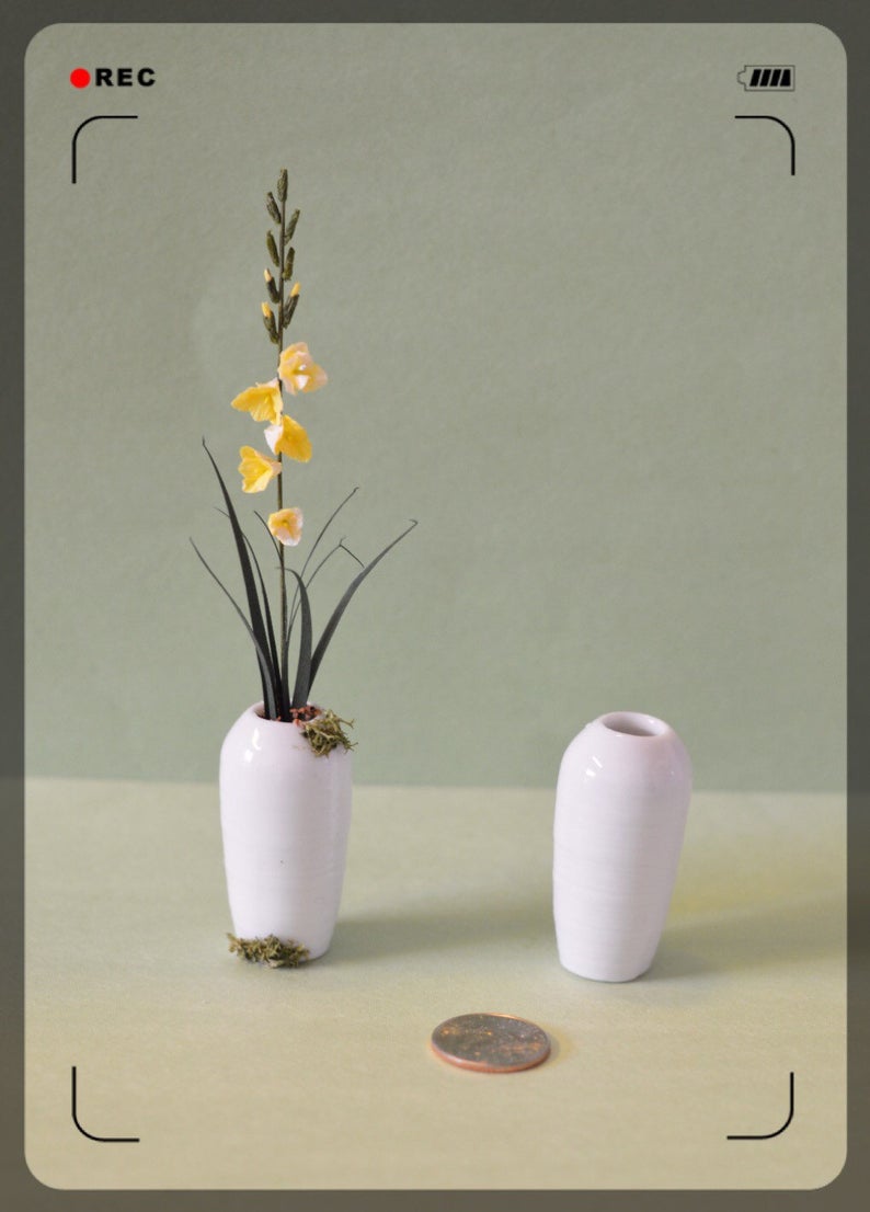 1:12 Dollhouse Miniature Ceramic Vase Miniature Gardening C1