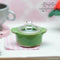 1:12 Dollhouse Miniature Green Ceramic Pot with Glass Lid BD B194