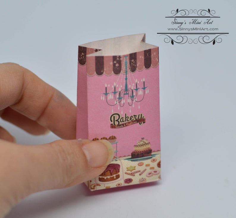 1:6 Dollhouse Miniature Bakery Shopping Bags A40