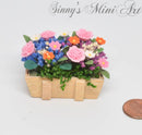 1:12 Dollhouse Miniature Camations & Flowers in Rustic Planter BD A039