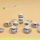 A set (15 pc) of 1:12 Dollhouse Miniature Tea Set/ Miniature plates B35-1