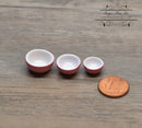 1:12 Dollhouse Miniature Pink Ceramic Bowl Set 3 Pieces/ BD B302