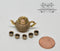 1:12 dollhouse Miniature Tea Pot Tea Cup Gold Dots A89-C