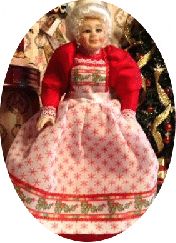 1:12 Dollhouse Miniature Mrs Clause Dress Sheet/Miniature Dress DI DR430