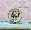 1:12 Dollhouse Miniature Decorative Plate / Golden Retriever Dog BB CDD265-3A