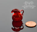 1:12 Dollhouse Miniature Red Glass Water Pitcher BD HB428