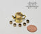 1:12 dollhouse Miniature Tea Pot Tea Cup Gold Leaf A89-H