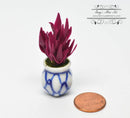 1:12 Dollhouse Miniature Amaranthus in Striped Pot/ Miniature Garden BD A127