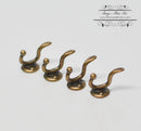 1:12 Dollhouse Miniature Coat Hooks/Brass/4 PC AZ S3093