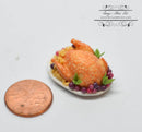 1:12 Dollhouse Miniature Roast Turkey with Stuffing on Platter BD F250