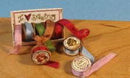 1:12 Dollhouse Miniature Ribbon Box and Spools Kit /Mini Sewing DIY DI FS506