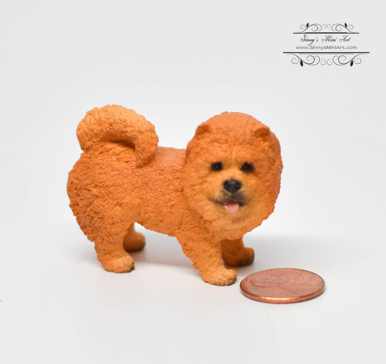 DIS 1:12 Dollhouse Miniature Chow Chow/Miniature Dog/Pet AZ A3827