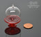 1:12 Dollhouse Miniature Glass Cake Stand with Lid, Red BD HB231