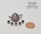 1:12 dollhouse Miniature Tea Pot Tea Cup Silver Dots A89-F