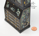 1:12 Dollhouse Miniature Chinese Cabinet Ec/Desk/Black AZ jj09000bbs