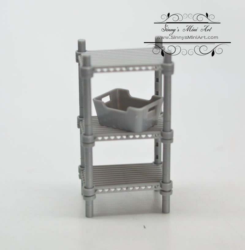 1:12 Doll Miniature Shelf Kit with Box Gray G19-C