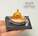 1:12 Dollhouse Miniature Cognac Metal Tray RP 1.620/5