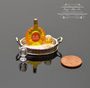 1:12 Dollhouse Miniature Cognac Metal Tray RP 1.620/5