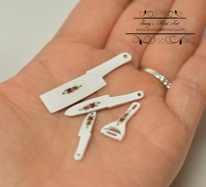 1:12 Dollhouse Miniature Knife Set/ 4 Pcs C129