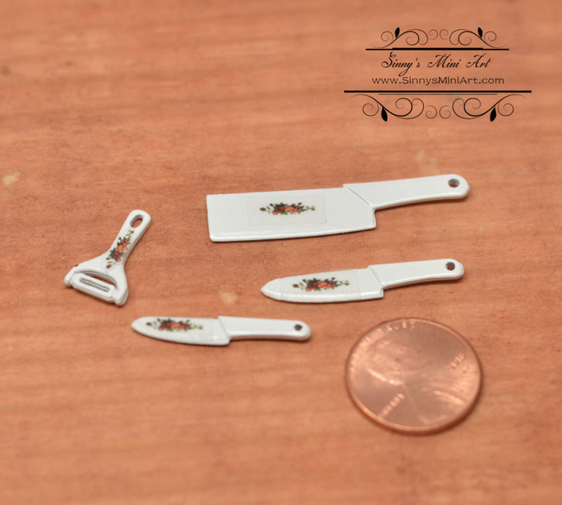 1:12 Dollhouse Miniature Knife Set/ 4 Pcs C129