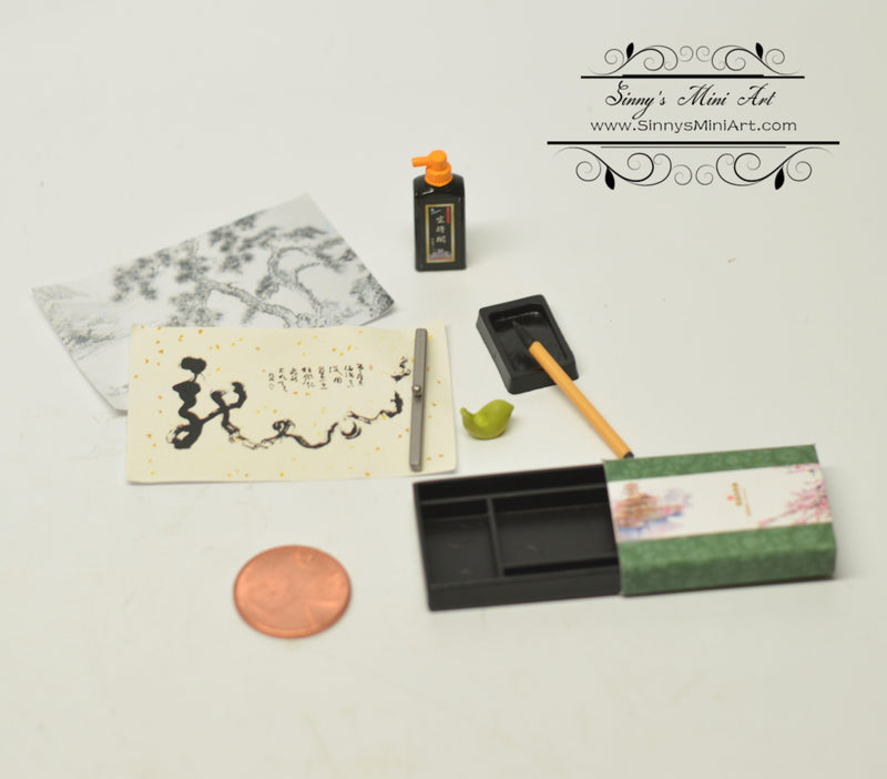 1:6 Dollhouse Miniature Artist Chinese Writing Set/ Miniature Painting H2-A