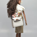 White 1:6 Miniature Doll Handbag/ Doll Purse Miniature luxury Bag MJC76-F