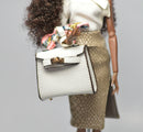 White 1:6 Miniature Doll Handbag/ Doll Purse Miniature luxury Bag MJC76-F