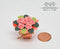 1:12 Dollhouse Miniature Pink Floral Arrangement in Wrapped Pot BD A015