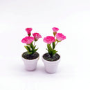 1:12 Dollhouse Miniature Pink Carnation Flowers in Clay Planter, HMN 647