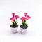 1:12 Dollhouse Miniature Pink Carnation Flowers in Clay Planter, HMN 647