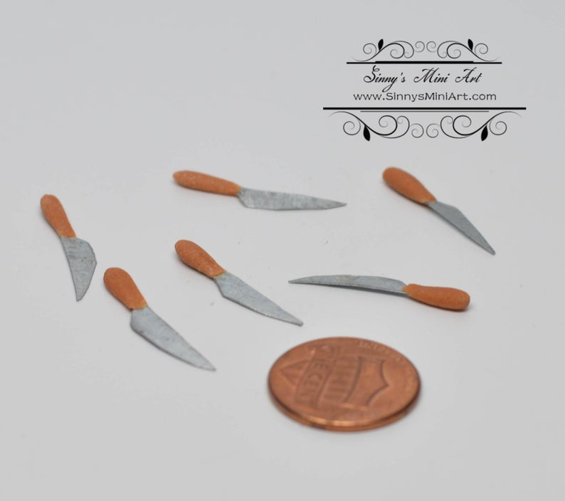 Set of Six 1:12 Dollhouse Miniature Knife BD H006