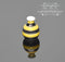 1:12 Dollhouse Miniature Bee Striped Ceramic Vase (BD B472) HMN 1424