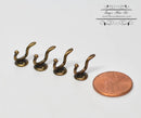 1:12 Dollhouse Miniature Coat Hooks/Brass/4 PC AZ S3093