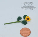 1:12 Dollhouse Miniature Single Small Sunflower with Leaves BD E2801