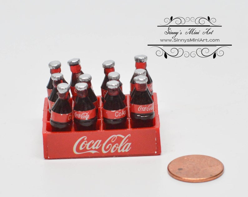 1:12 Dollhouse Miniature Coca Cola in Box/ Miniature Soda/ Doll Soda D90