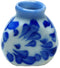 1:12 Dollhouse Miniature Blue Trim Ceramic Flat Vase BD B215