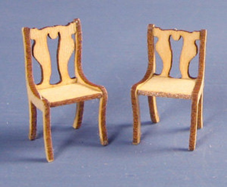 1:48 Dollhouse Miniature Dining Room Table and Four Chairs Kit/ Quarter Scale KBM Q102
