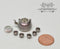 1:12 dollhouse Miniature Tea Pot Tea Cup Silver Dots A89-D