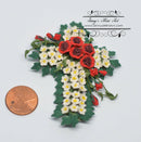 1:12 Dollhouse Miniature Floral Cross/ Miniature Gardening BD A340