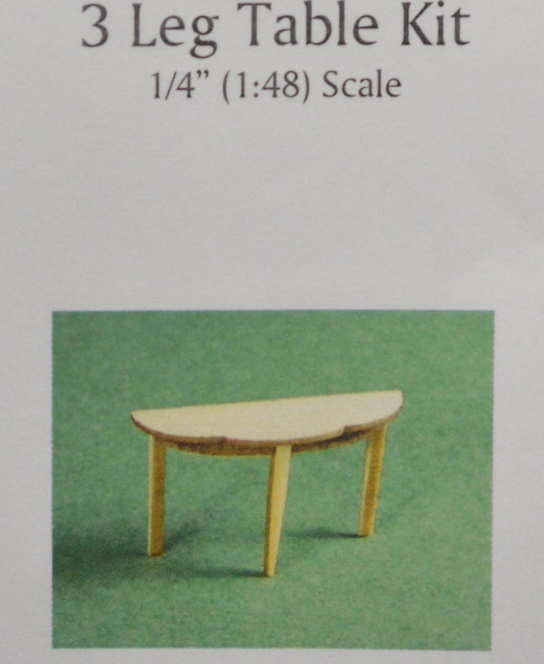 Clearance 1:48 Dollhouse Miniature Three Leg Table Kit KBM Q349