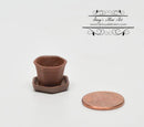 1:12 Dollhouse Miniature Small 6-Sides Dark Clay Pot with Sauce BD B462