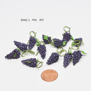 1:12 Dollhouse Miniature Six Bunches of Miniature Purple Grapes BD P009