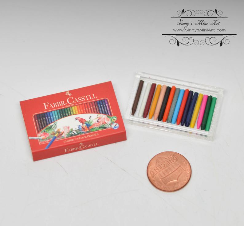 1:6 Dollhouse Miniature Artist Pastels Set/ Miniature Painting B132