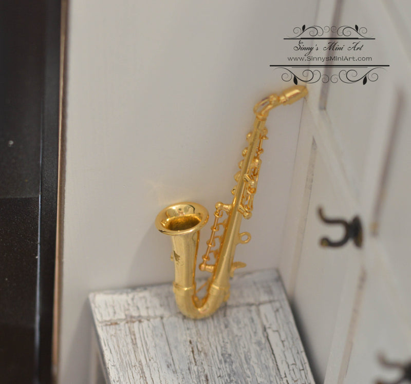 1:12 Dollhouse Miniature Saxophone/ Miniature Instrument E12