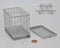 1:12 Dollhouse Miniature Large Dog Cage ( Sliver) AZ EIWF308