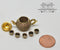 1:12 dollhouse Miniature Tea Pot Tea Cup Gold Dots A89-C