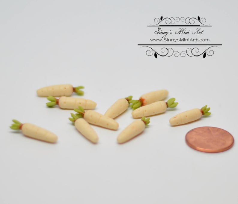 1:12 Dollhouse Miniature Parsnips/ 10 PC miniature Vegetables AZ G8382