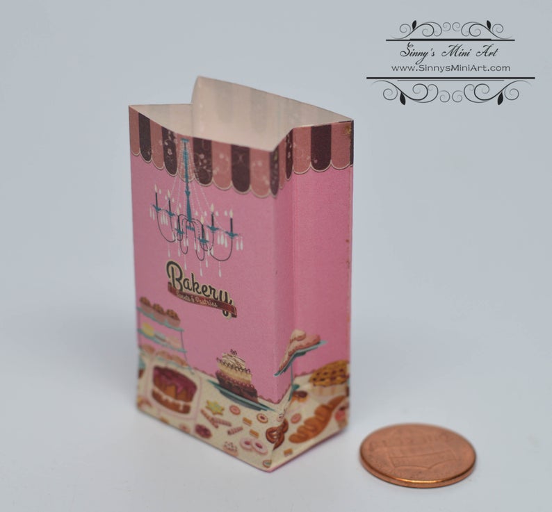 1:6 Dollhouse Miniature Bakery Shopping Bags A40