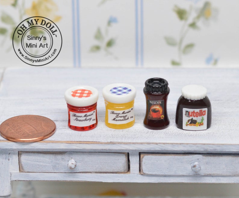 1:12 Dollhouse Miniature A Set of Jars/Miniature Peanut Butter D96